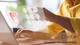  Presentation with security - Slide set having online-security-concept-with-man background and a coral colored foreground