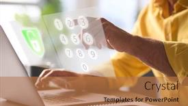  Presentation with security - PPT layouts consisting of online-security-concept-with-man background and a coral colored foreground