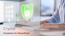  Presentation with security - Slide deck featuring online-security-concept-with-woman background and a lemonade colored foreground