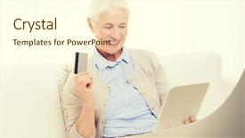  Presentation with online shopping - Cool new slides with online shopping age and people backdrop and a cream colored foreground