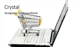  Presentation with online shopping - Beautiful slide set featuring online shopping and consumer backdrop and a white colored foreground