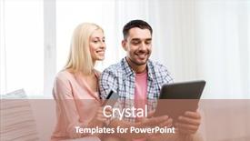  Presentation with online shopping - Beautiful PPT theme featuring purchase free - technology online shopping and people backdrop and a coral colored foreground