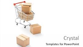 Presentation with online shopping - PPT layouts with online-shopping-carton-paper-boxes background and a white colored foreground
