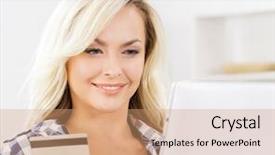  Presentation with online shopping - Colorful PPT layouts enhanced with online shopping concept beautiful blond backdrop and a  colored foreground