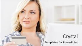  Presentation with online shopping - Slide deck featuring online shopping concept beautiful blond background and a  colored foreground