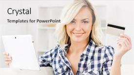  Presentation with auction - PPT theme having online shopping concept beautiful blond background and a  colored foreground