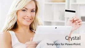  Presentation with online shopping - Amazing presentation design having online shopping concept beautiful blond backdrop and a  colored foreground