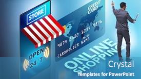  Presentation with online shopping - PPT layouts enhanced with online-shopping-concept-with-smartphone background and a teal colored foreground