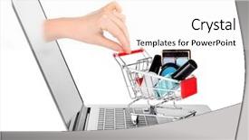  Presentation with online shopping - Beautiful slide set featuring online shopping concept backdrop and a sky blue colored foreground