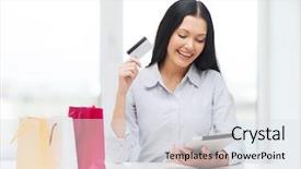  Presentation with gadget - Beautiful PPT theme featuring online shopping electronics and gadget backdrop and a  colored foreground