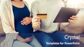  Presentation with online shopping - Beautiful presentation theme featuring online shopping pregnancy and people backdrop and a ocean colored foreground