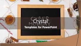  Presentation with online marketing - Audience pleasing presentation design consisting of online shopping sale and marketing concept - black chalk board with cyber monday words and christmas decorations on table backdrop and a wine colored foreground