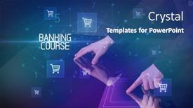  Presentation with online banking - Slide set consisting of online-shopping-with-banking-course background and a ocean colored foreground