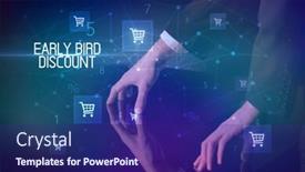 Presentation with early bird - Presentation theme having online-shopping-with-early-bird background and a navy blue colored foreground
