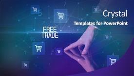  Presentation with free trade - Beautiful presentation theme featuring online-shopping-with-free-trade backdrop and a ocean colored foreground