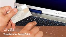  Presentation with online shopping - Audience pleasing presentation theme consisting of online-shopping-with-your-credit backdrop and a coral colored foreground