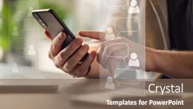  Presentation with social media - Slide set featuring online-social-media-concept background and a violet colored foreground