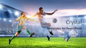  Presentation with show - Slide deck enhanced with online-sport-show-mixed-media background and a light blue colored foreground