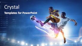  Presentation with show - Presentation theme consisting of online-sport-show-mixed-media background and a ocean colored foreground