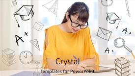  Presentation with high school - Theme having online students - people education high school background and a yellow colored foreground