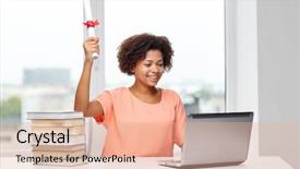  Presentation with american graduation african education - Amazing PPT layouts having online study - people technology graduation and education backdrop and a lemonade colored foreground