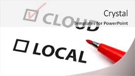  Presentation with online survey - Cool new PPT theme with online survey - data storage in cloud backdrop and a white colored foreground