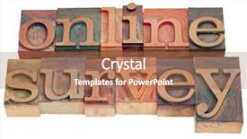  Presentation with online survey - PPT layouts with online survey words in vintage background and a coral colored foreground