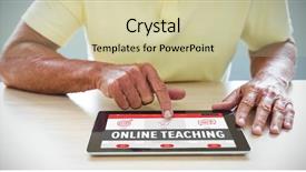  Presentation with online election - Cool new PPT layouts with online teaching interface against senior backdrop and a soft green colored foreground