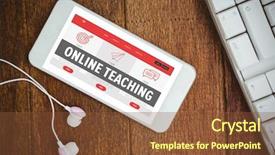  Presentation with interface - Audience pleasing PPT theme consisting of online teaching interface against white backdrop and a  colored foreground