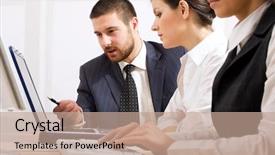  Presentation with team people hugging - Audience pleasing presentation theme consisting of online training - business people team working backdrop and a  colored foreground