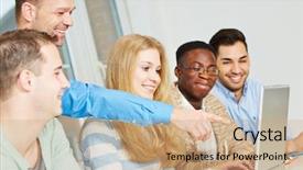  Presentation with elementary school career day and technology and black female teacher - Beautiful theme featuring online training - happy school teacher pointing backdrop and a  colored foreground