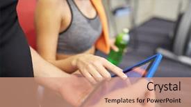  Presentation with business technology concepts digital lifestyle - Colorful PPT layouts enhanced with online training - sport fitness lifestyle technology backdrop and a coral colored foreground