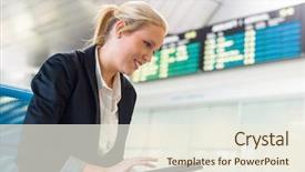  Presentation with online travel - Slide set consisting of labor relations - industry theme relative abstract background background and a teal colored foreground