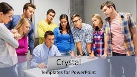  Presentation with high technology - Theme having online tutoring - education high school technology background and a  colored foreground