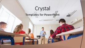  Presentation with school technology - Beautiful theme featuring online tutoring - education school teaching technology backdrop and a white colored foreground