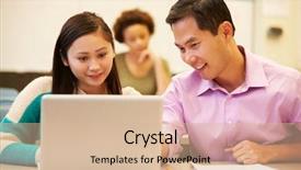  Presentation with high school - Beautiful PPT theme featuring online tutoring - high school student with teacher backdrop and a lemonade colored foreground