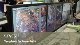  Presentation with broadcast - PPT theme featuring online video broadcast traffic background and a gray colored foreground