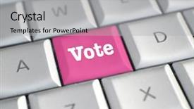  Presentation with vote - Cool new slide set with vote computer key backdrop and a light gray colored foreground