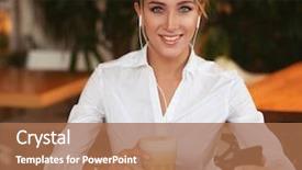  Presentation with social networks - Slide deck enhanced with online with friends in social background and a coral colored foreground