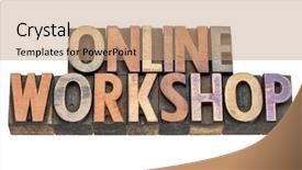 Presentation with workshop - PPT theme enhanced with online workshop - isolated word abstract background and a coral colored foreground
