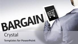  Presentation with concept - Presentation theme enhanced with onlline shopping site - business man with the text background and a light gray colored foreground