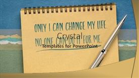  Presentation with inspirational - Audience pleasing presentation design consisting of only-i-can-change backdrop and a yellow colored foreground