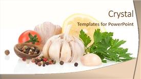  Presentation with chemomile herbs - Audience pleasing PPT layouts consisting of only onion - spice and herbs isolated backdrop and a  colored foreground