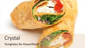  Presentation with red onion - Cool new presentation design with only onion - wrap sandwich with feta cheese backdrop and a yellow colored foreground