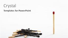  Presentation with burnt - Slides featuring only-unburnt-match-stick background and a white colored foreground