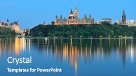  Presentation with government canada - Slide deck enhanced with poverty education - barefoot african model working on background and a  colored foreground.