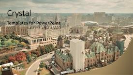  Presentation with historical buildings - Colorful PPT theme enhanced with ottawa city skyline view with historical buildings in black and white backdrop and a light gray colored foreground