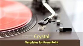  Presentation with record player - Colorful presentation theme enhanced with ontario-canada-december-26-2017 backdrop and a tawny brown colored foreground