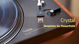  Presentation with record player - Slide set having ontario-canada-december-26-2017 background and a tawny brown colored foreground