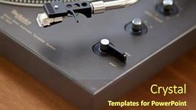  Presentation with record player - Presentation theme with ontario-canada-december-26-2017 background and a tawny brown colored foreground